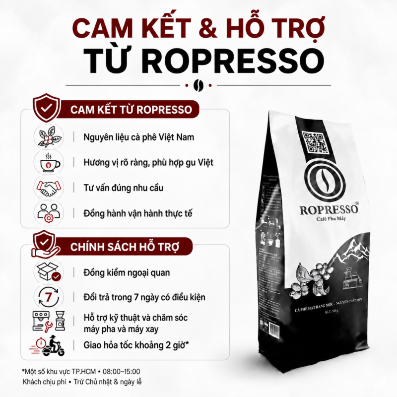 Cà phê pha máy Ropresso 500g – Đậm vị, ít chua